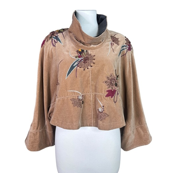 Marc D’Alcy Tops - Vintage Boho Bead Embroidered Embellished Crop Jacket Top Pullover M